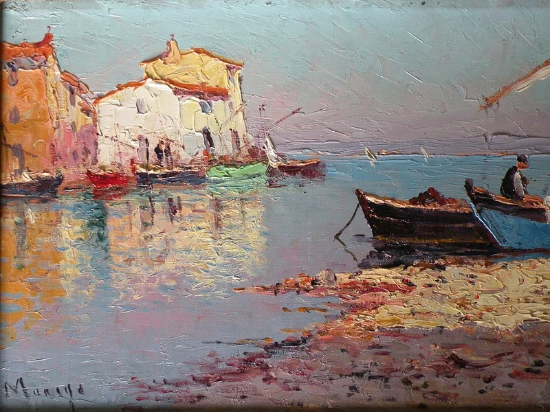 1880-Vincent Manago - Veduta del porto di Martigues all'inizio del XX secolo